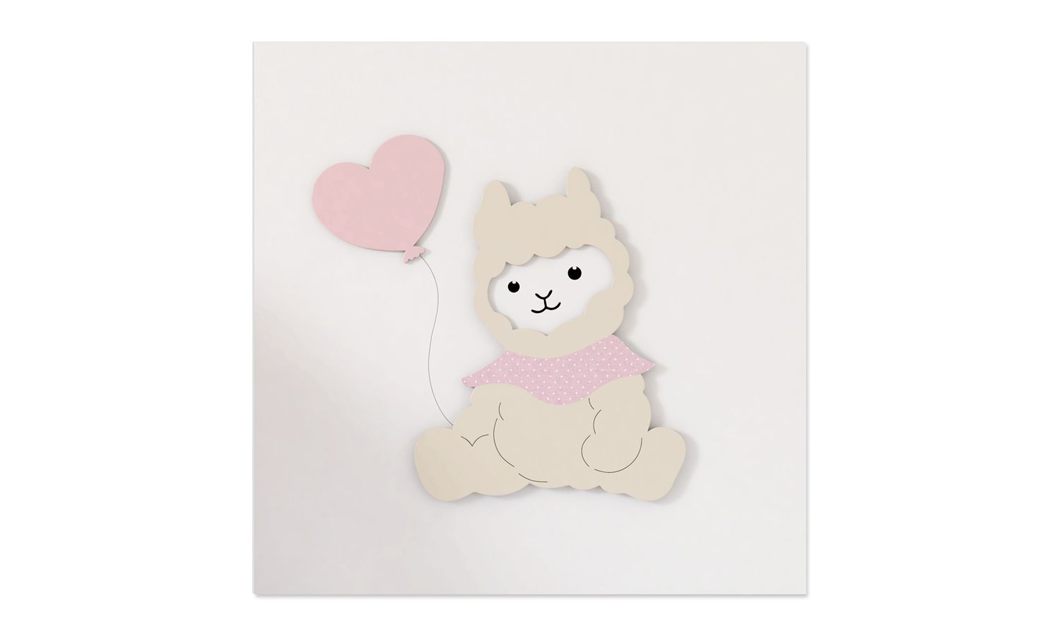 Quadro MDF Lhama e o Balão 30cm