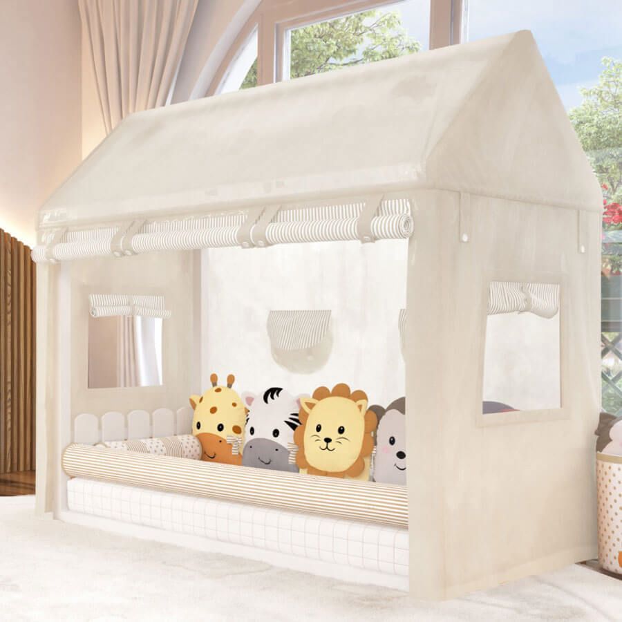 Cortina para Cama Casinha Montessoriana Amiguinhos Safári