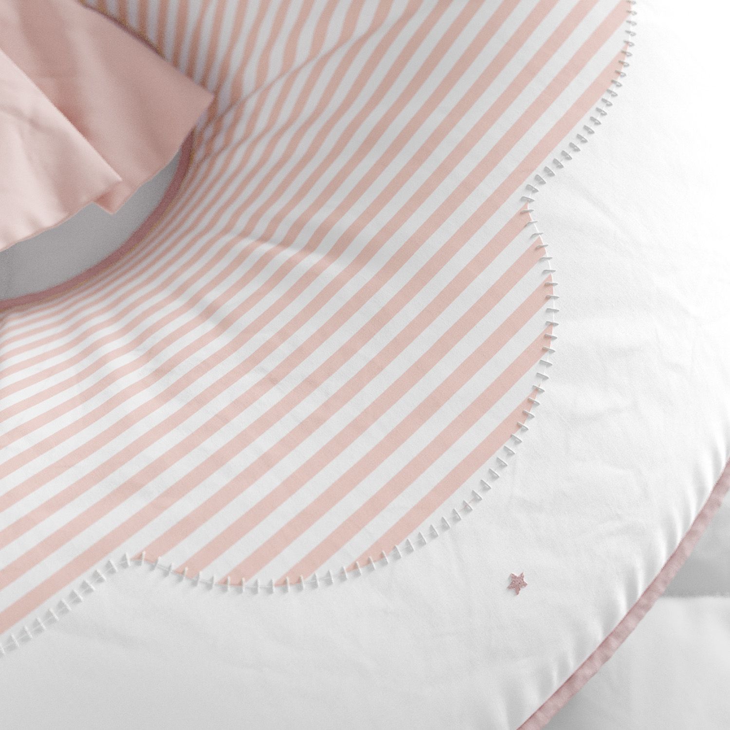 Almofada Amamentação Estrelinhas e Listras Rosé