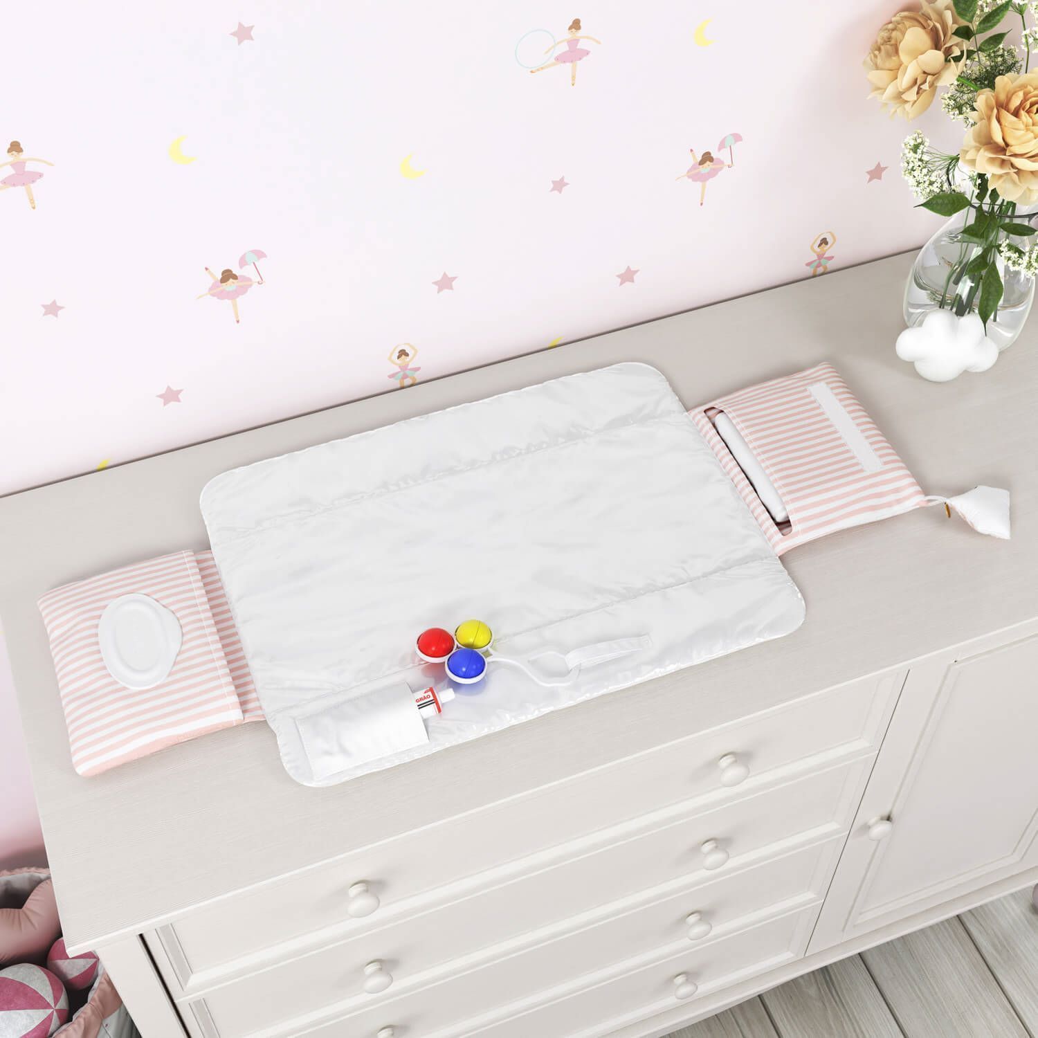 Trocador de Fraldas Portátil Bailarina Trapezista 85x40cm