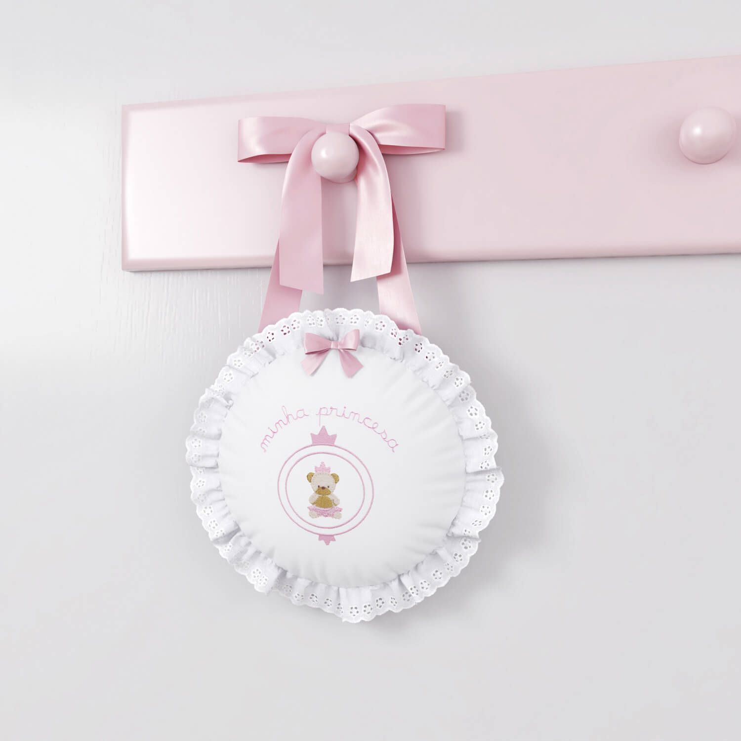 Medalhão Maternidade Urso Teddy Realeza