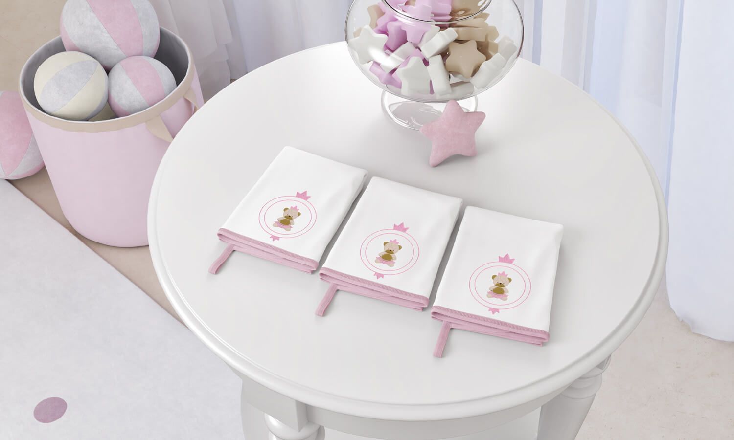 Jogo de Fraldas de Boca Malha Urso Teddy Realeza