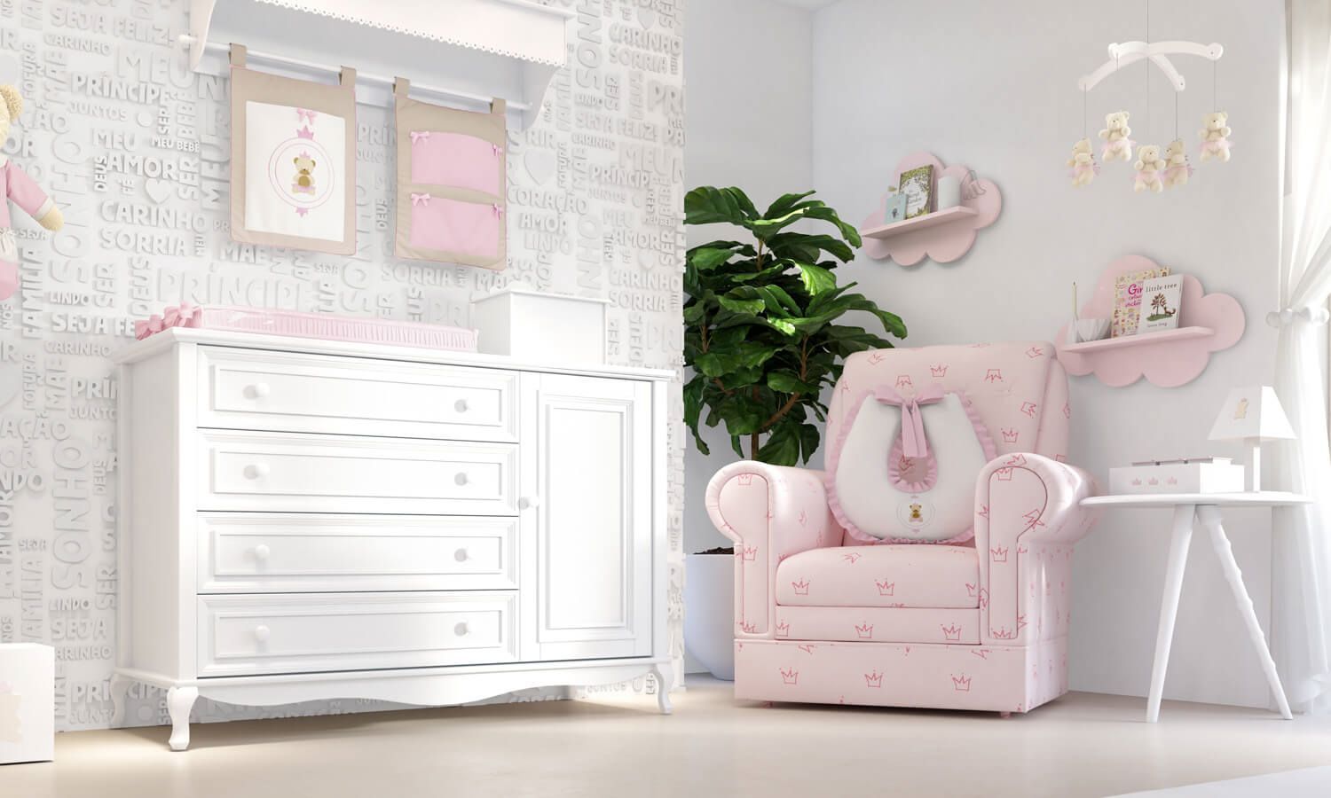 Porta Fraldas Varão Urso Teddy Realeza