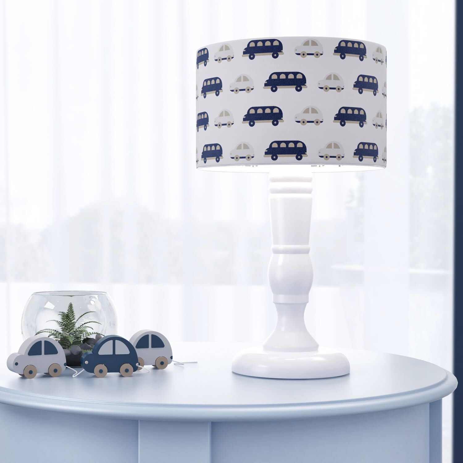 Abajur Madeira Carrinhos