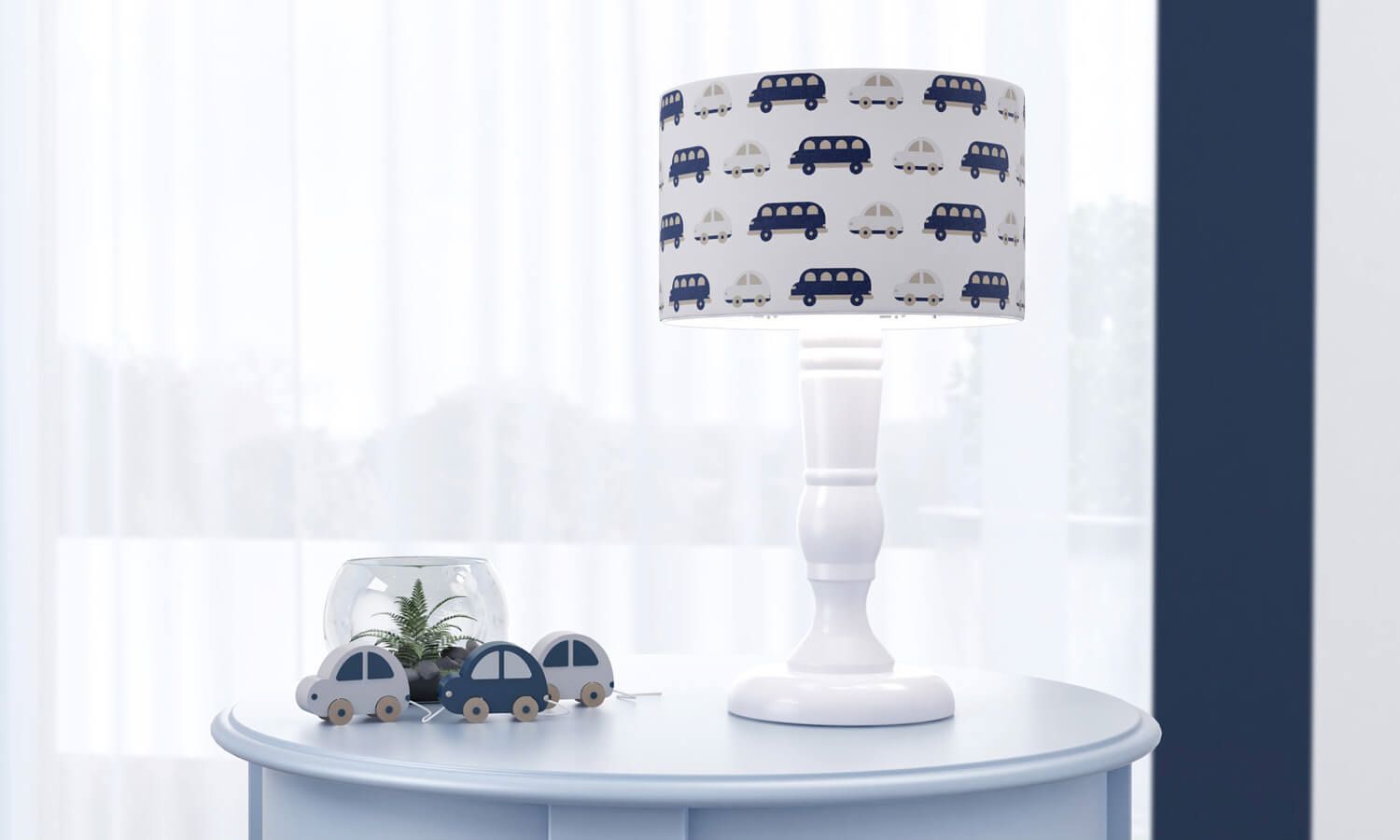 Abajur Madeira Carrinhos