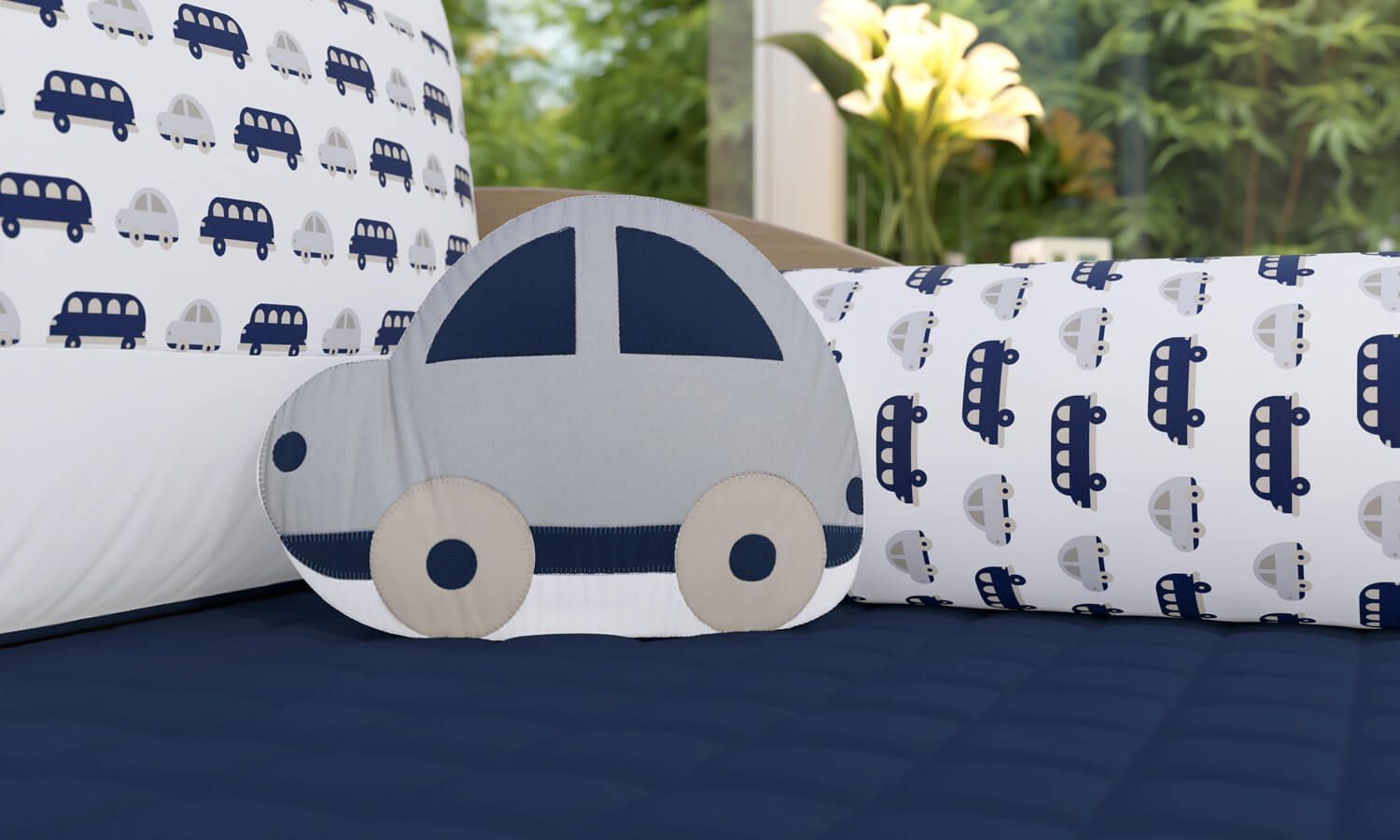 Almofada Carrinho Amarelo 26cm