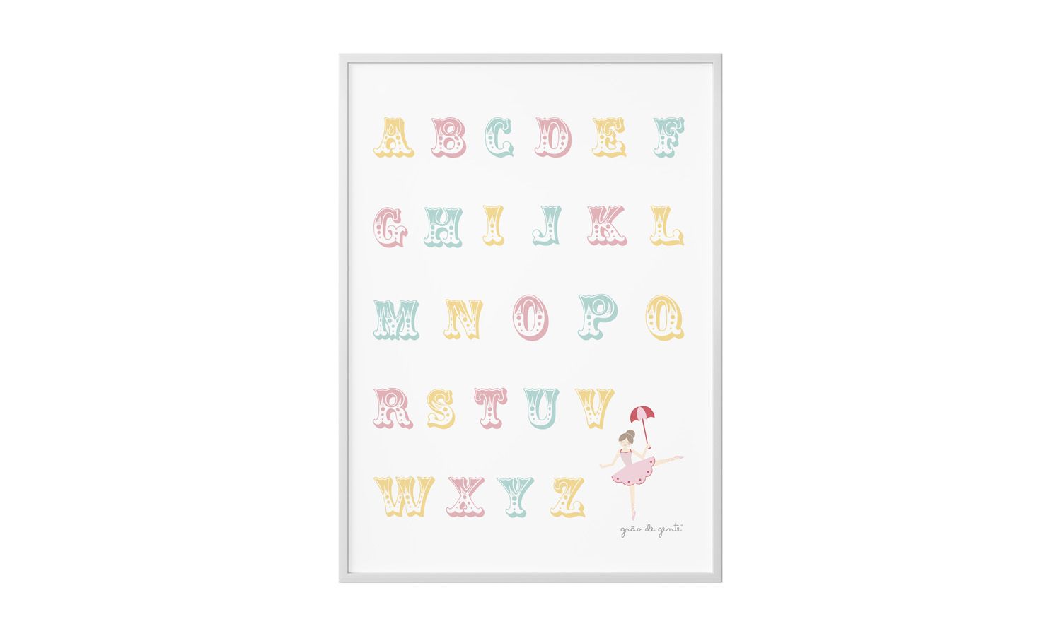 Quadro Bailarina Trapezista Alfabeto 40cm 