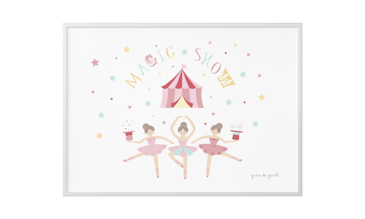 Quadro Circo Bailarinas Trapezistas 60cm 
