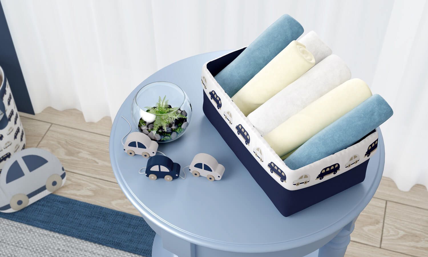 Cesto Organizador Carrinhos 36cm