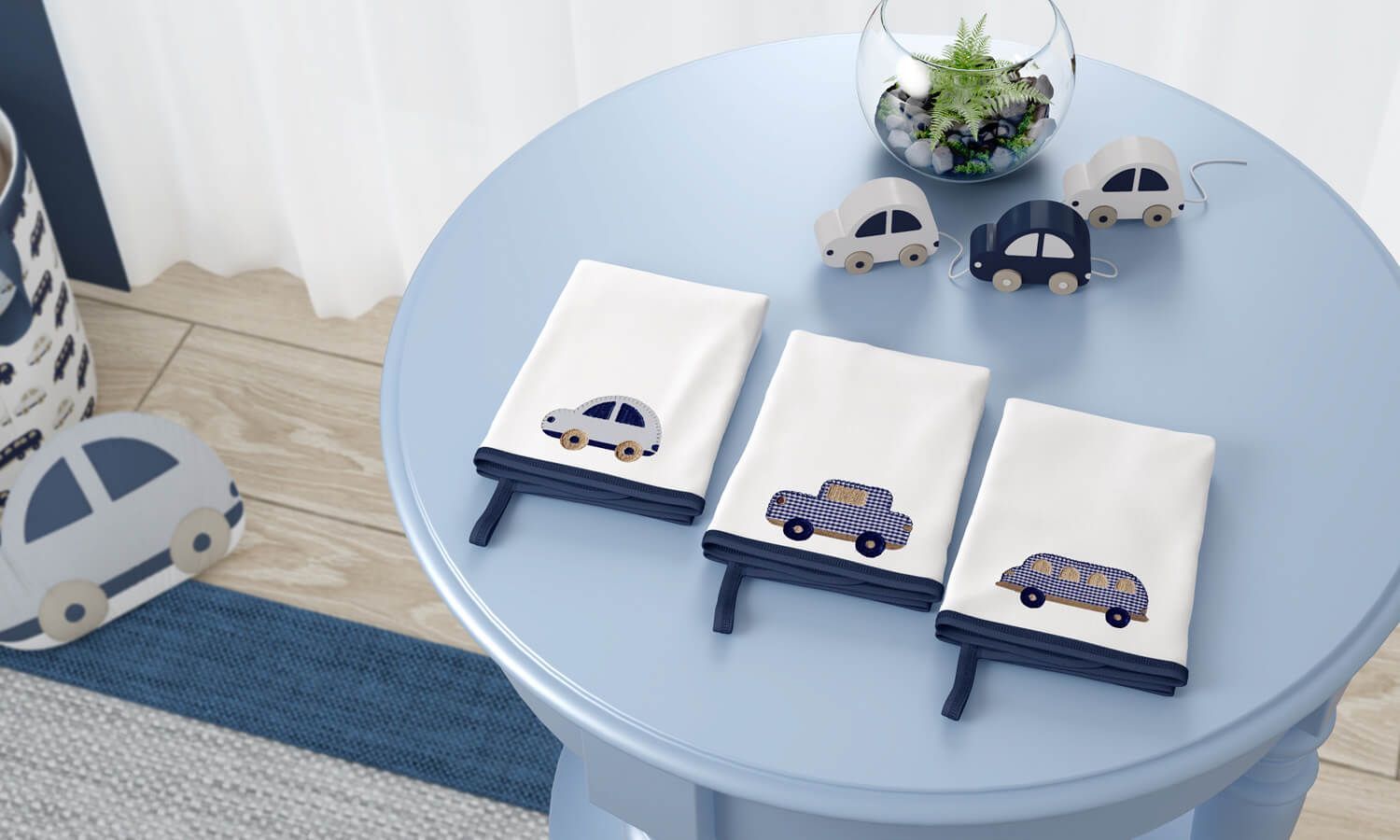 Jogo de Fraldas Boca Malha Carrinhos