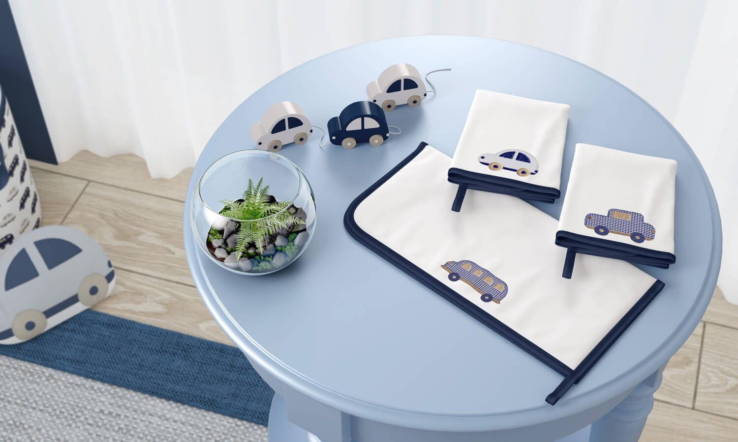 Jogo de Fraldas Boca Malha Carrinhos