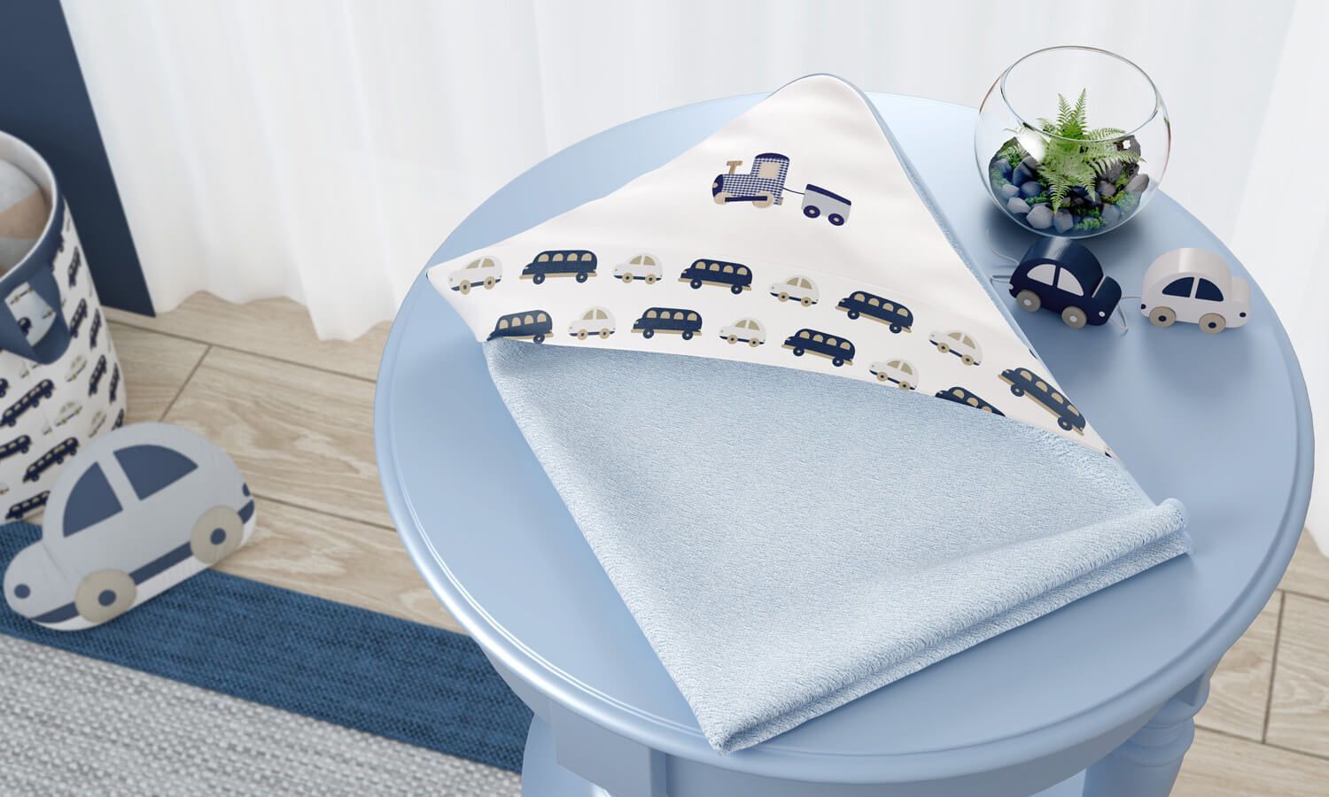 Toalha com Capuz Carrinhos