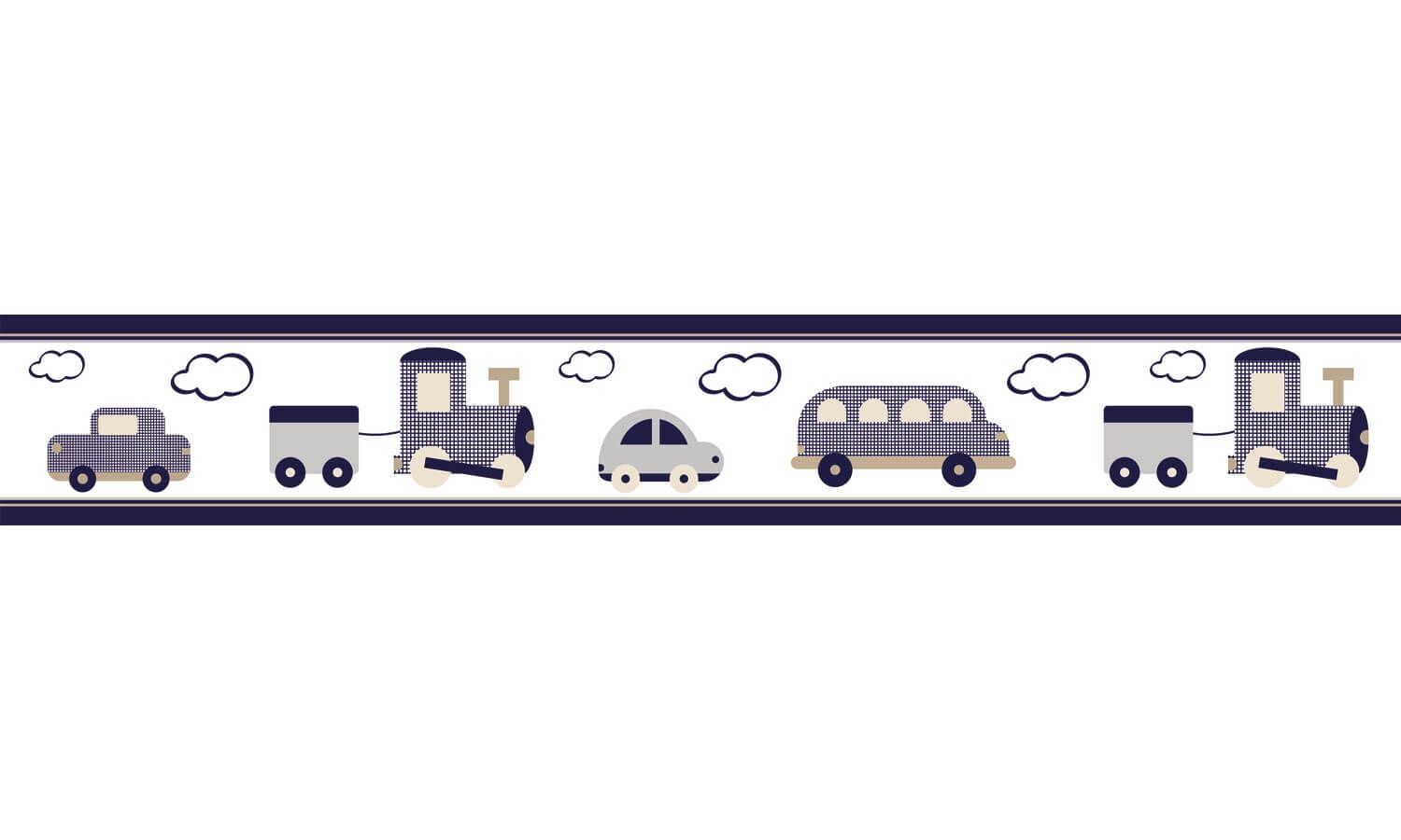 Faixa Adesiva de Parede Carrinhos Amarelo