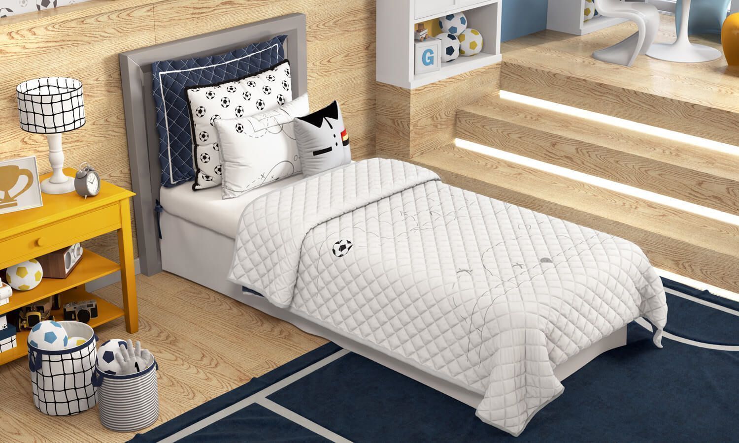 Edredom Infantil Solteiro Esquema Tático