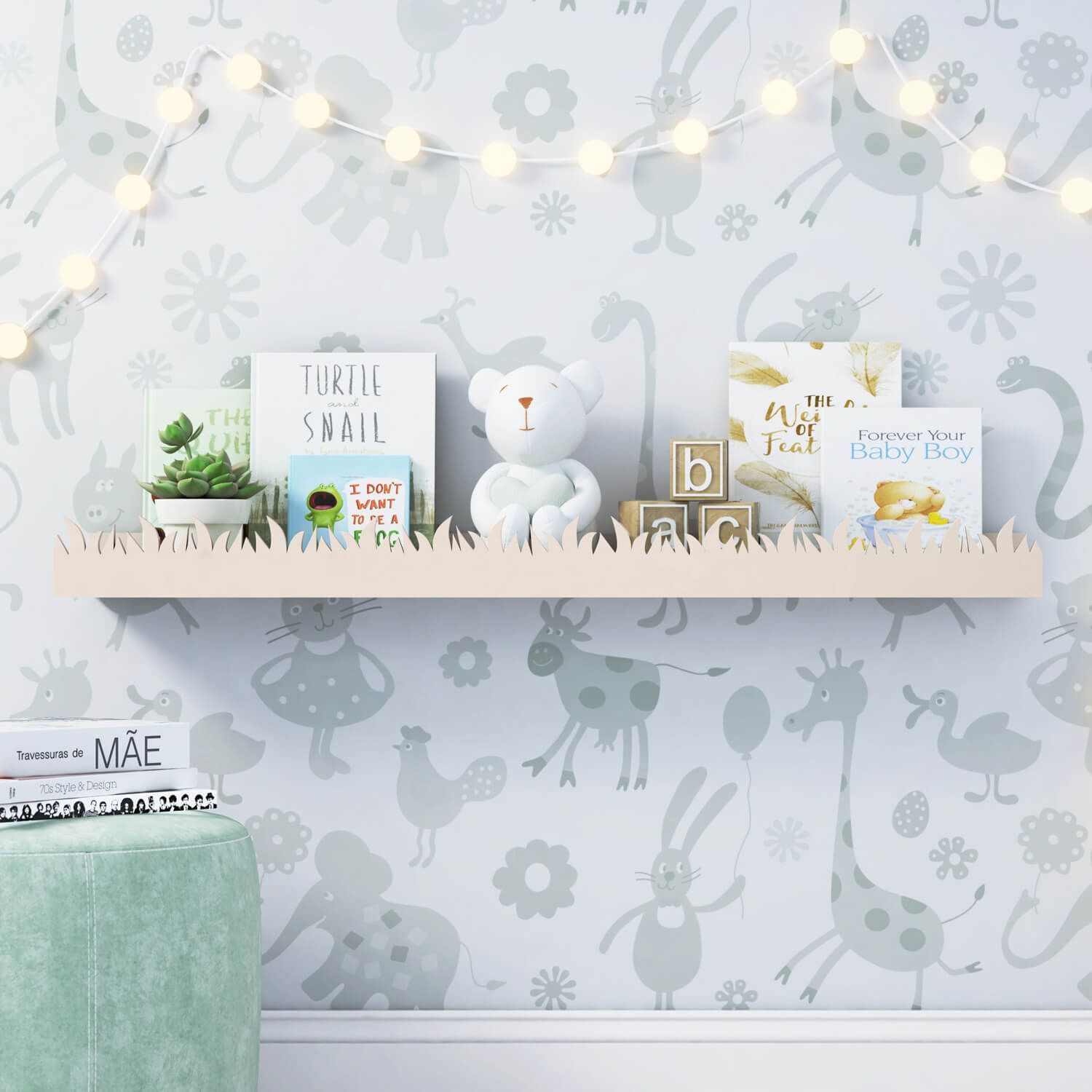 Prateleira para Livros Safári Verde 92cm x 20cm