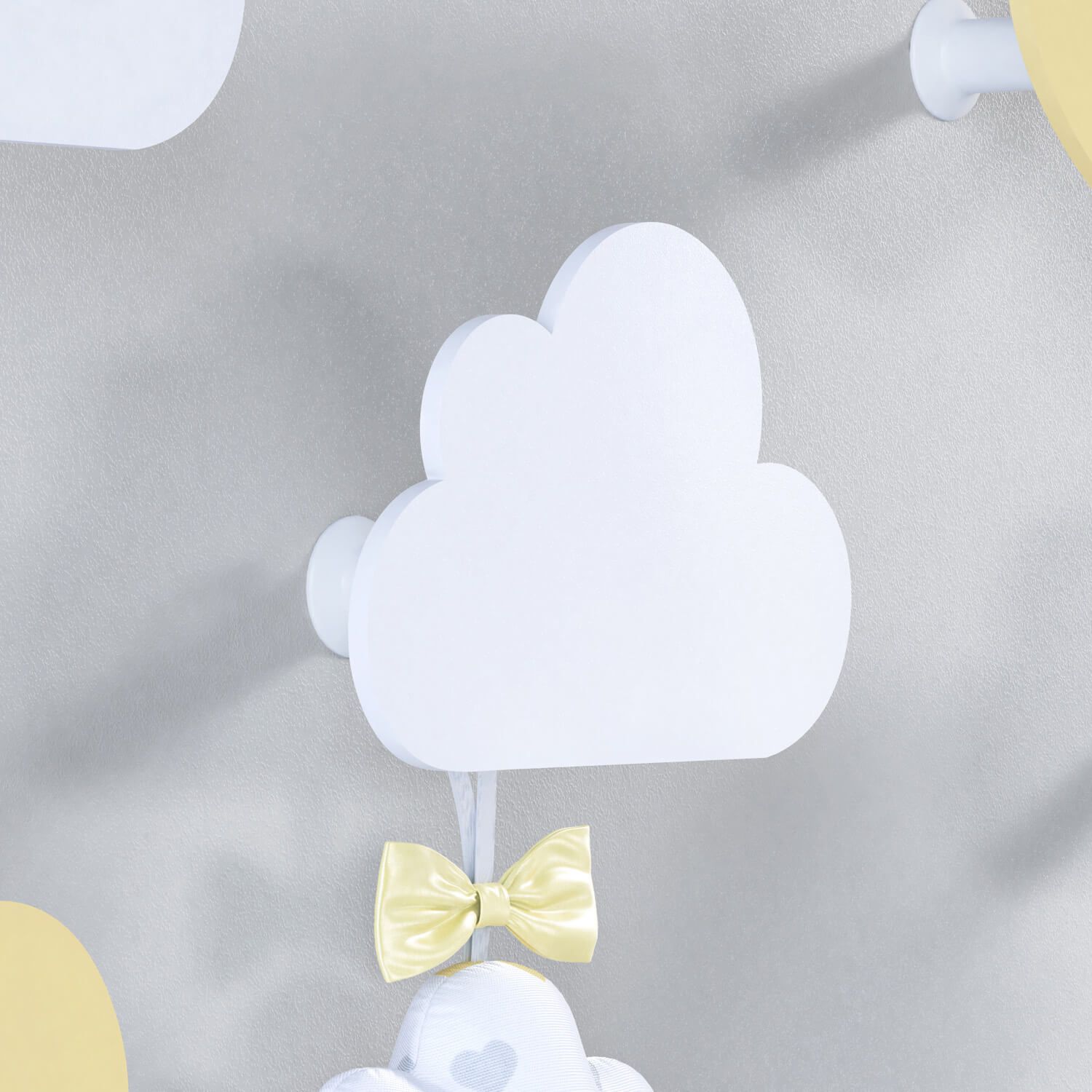 Cabideiro de Parede Nuvem Amarelo