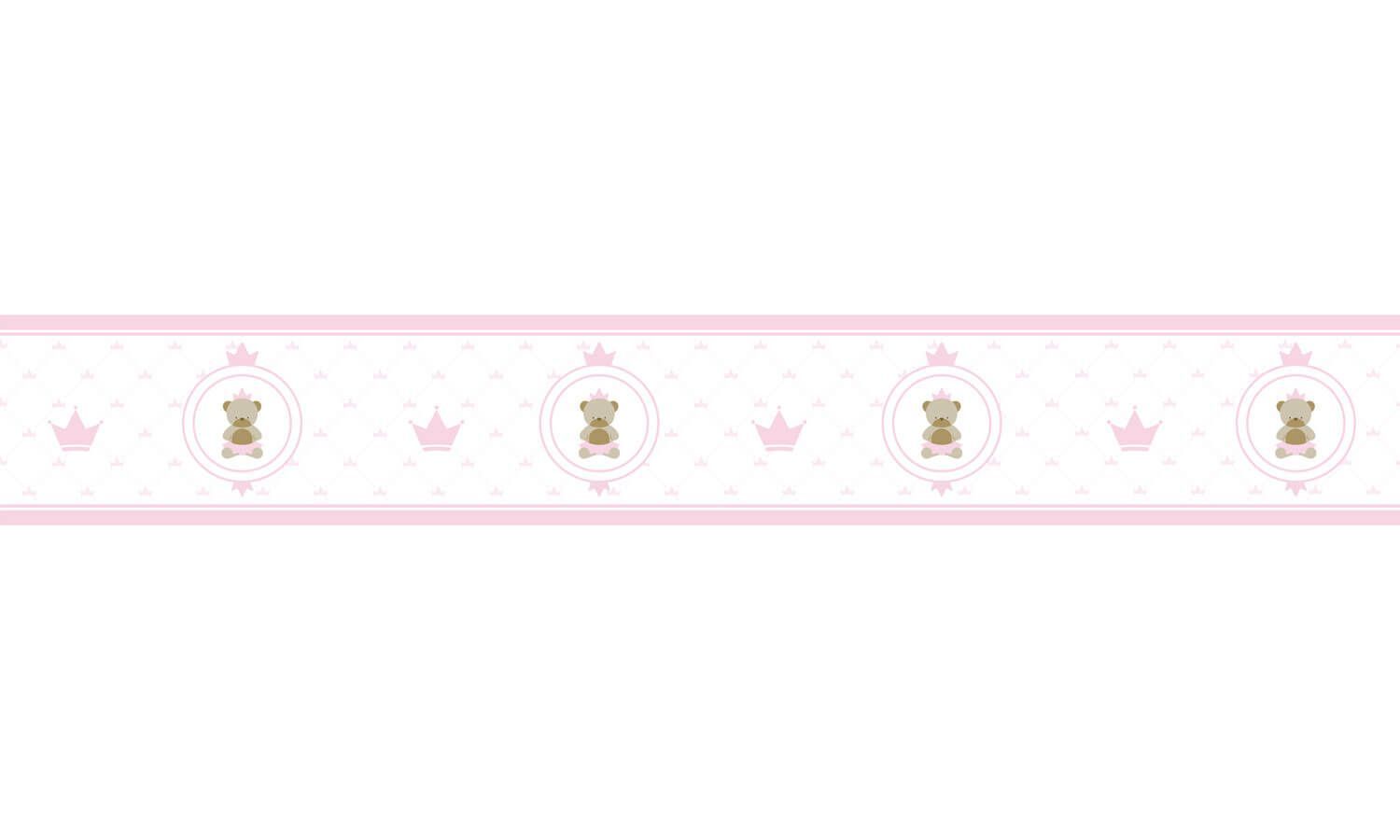 Faixa Adesiva de Parede Urso Teddy Realeza Azul Marinho 3m