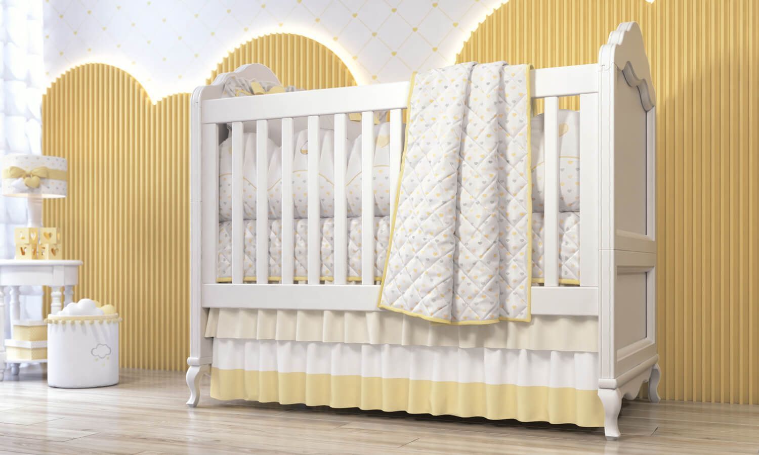 Edredom de Berço Matelado Corações