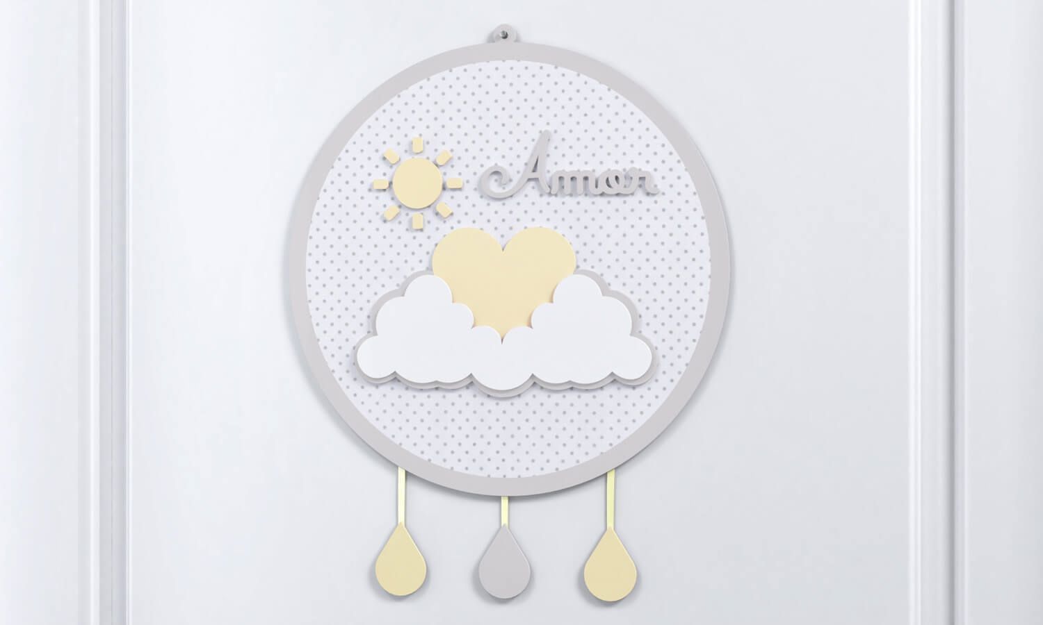 Porta Maternidade MDF Chuva de Amor