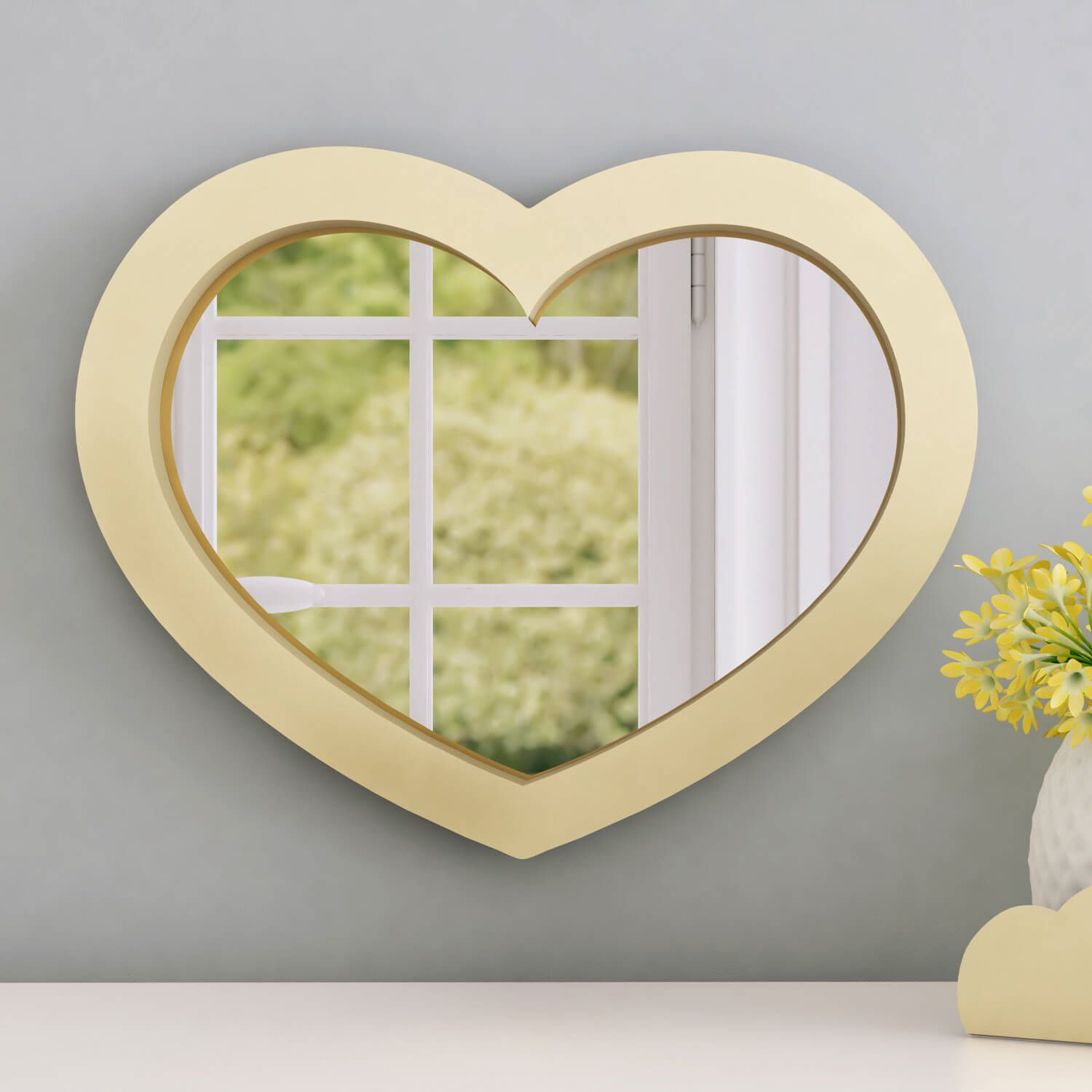 Espelho Coração Rosa 38cm