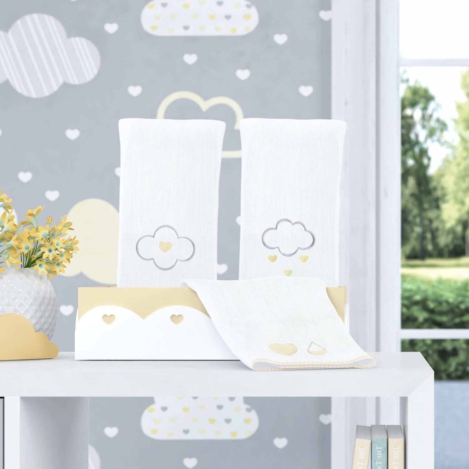 Jogo de Fraldas de Boca Chuva de Amor