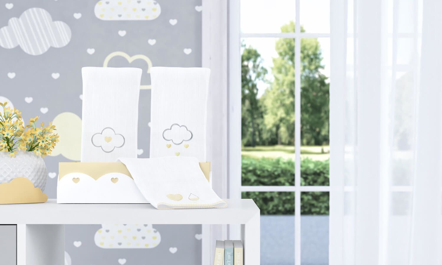 Jogo de Fraldas de Boca Chuva de Amor