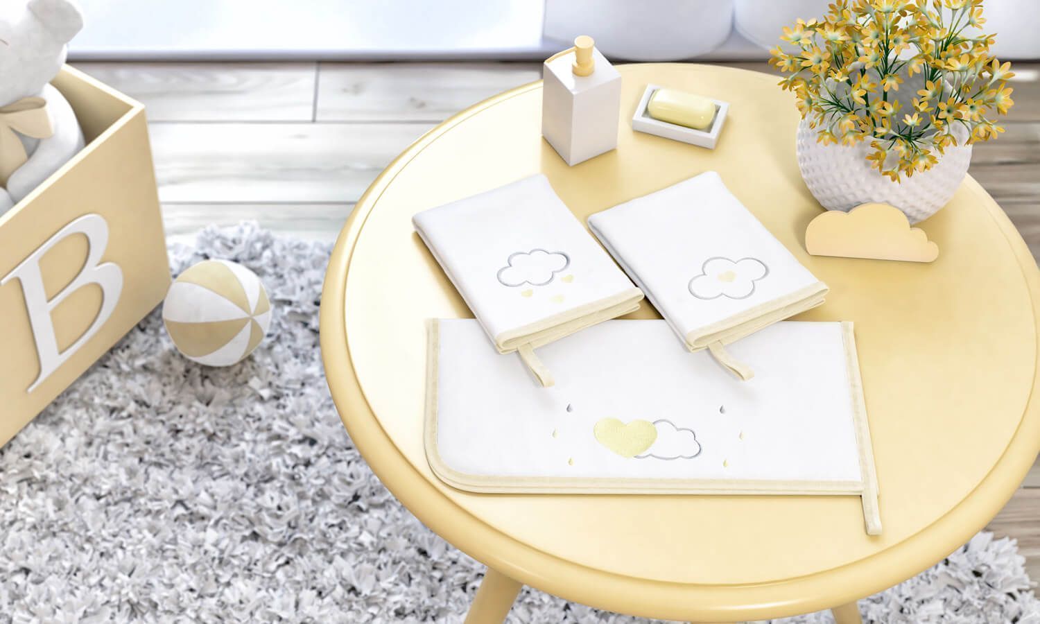 Jogo de Fraldas de Boca Malha Chuva de Amor