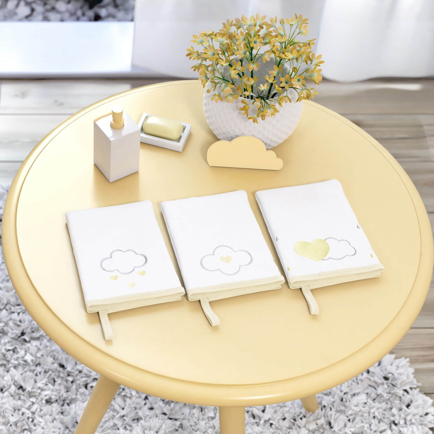 Jogo de Fraldas de Boca Malha Chuva de Amor