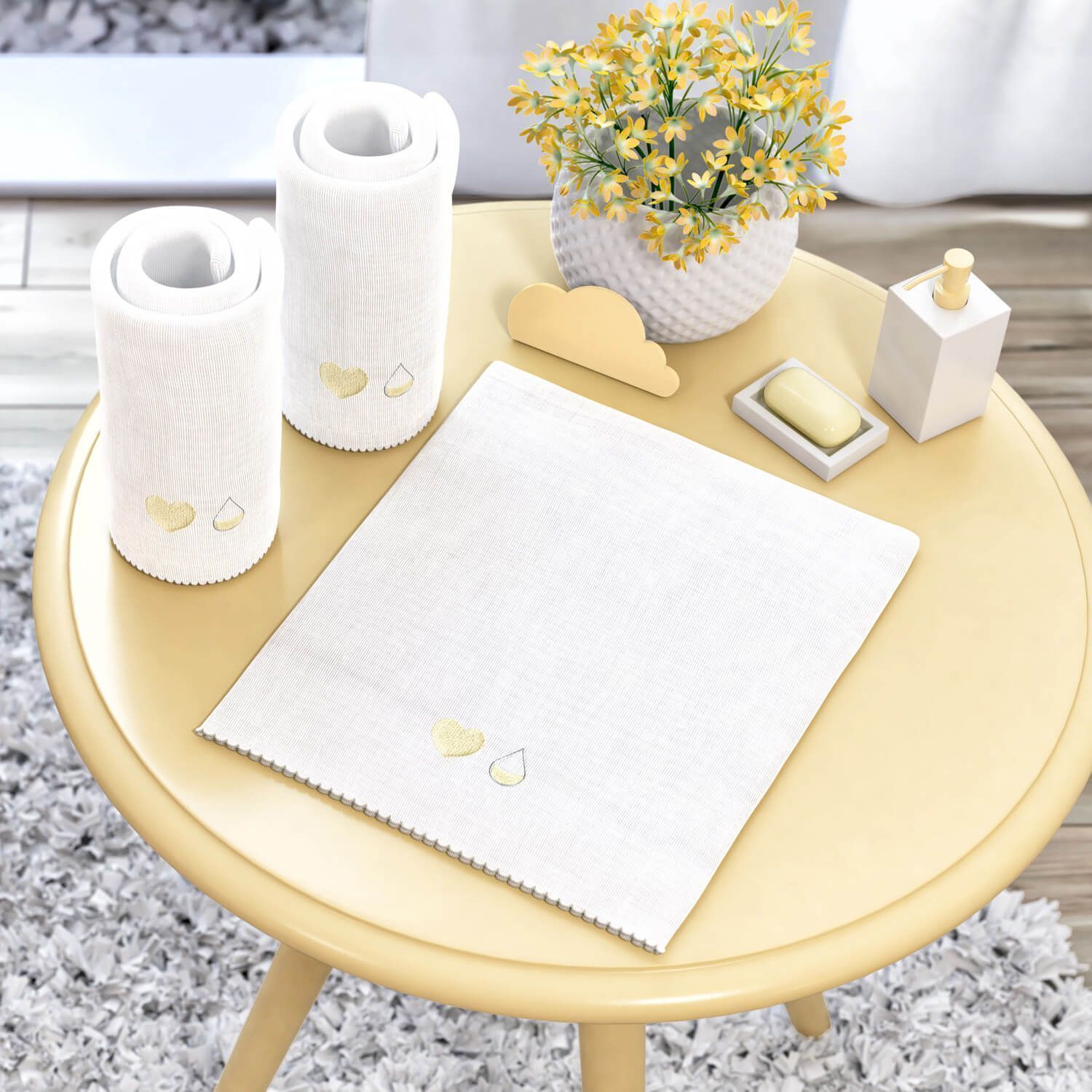 Jogo de Fraldas Ombro Chuva de Amor com 3