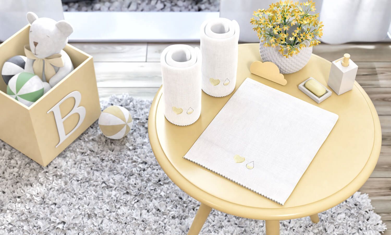 Jogo de Fraldas Ombro Chuva de Amor com 3