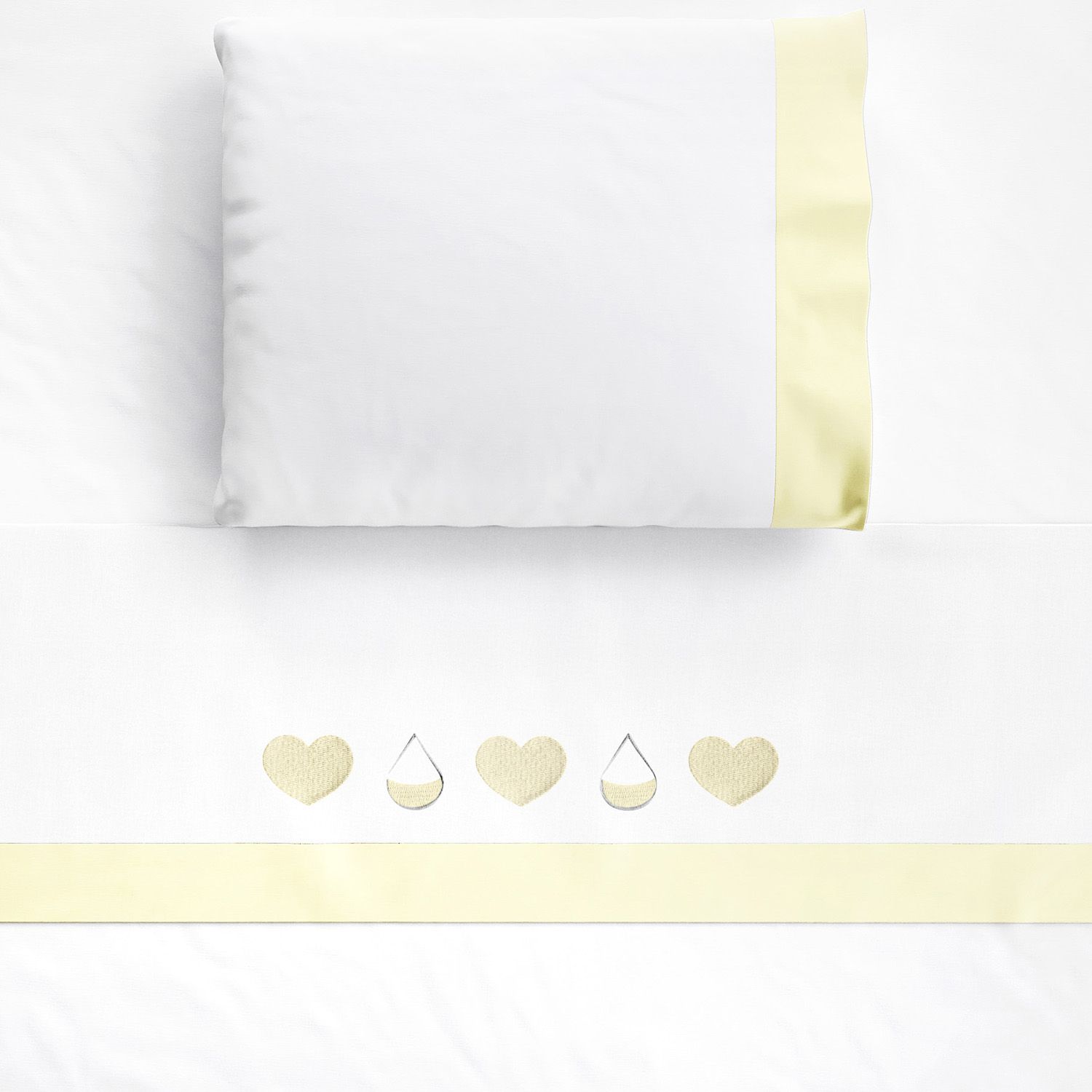 Jogo de Lençol Berço Bordado Chuva de Amor 3 peças