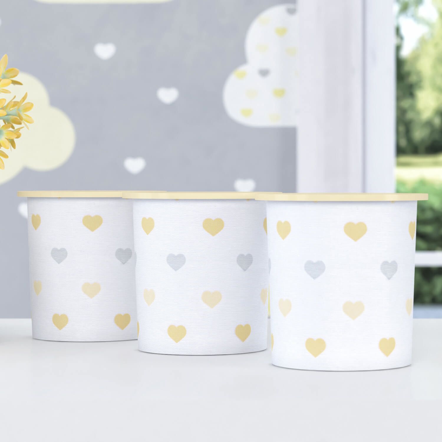 Jogo de Potes Corações e Lacinho