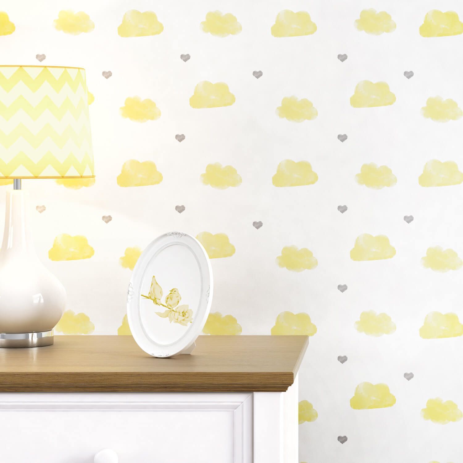 Papel de Parede Aquarela Chuva de Amor 3m