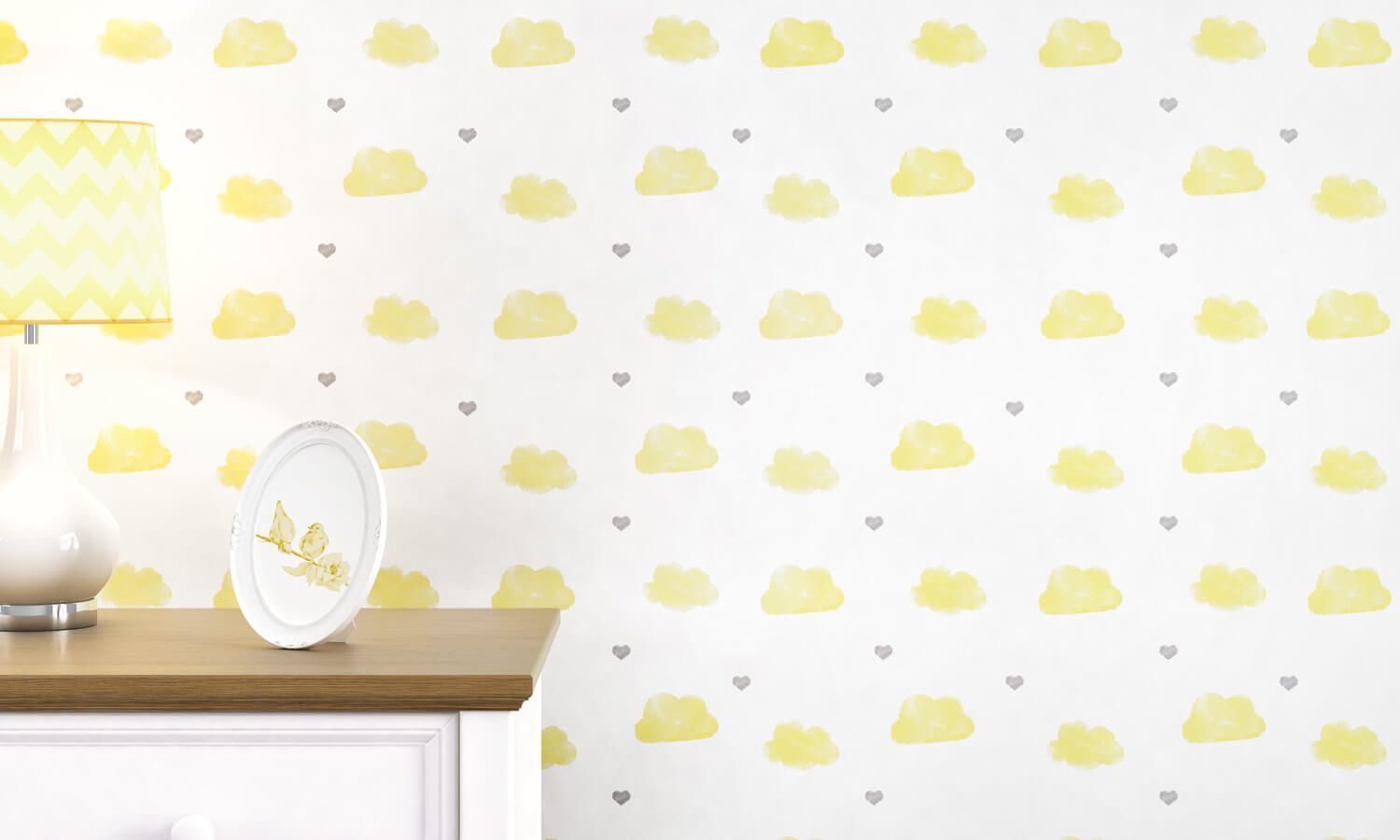 Papel de Parede Aquarela Chuva de Amor 3m