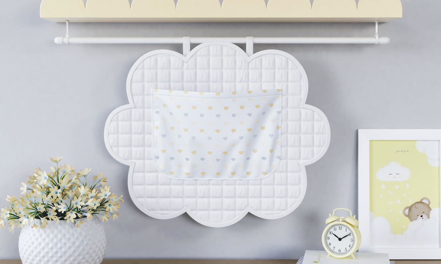 Porta Fraldas Varão Corações