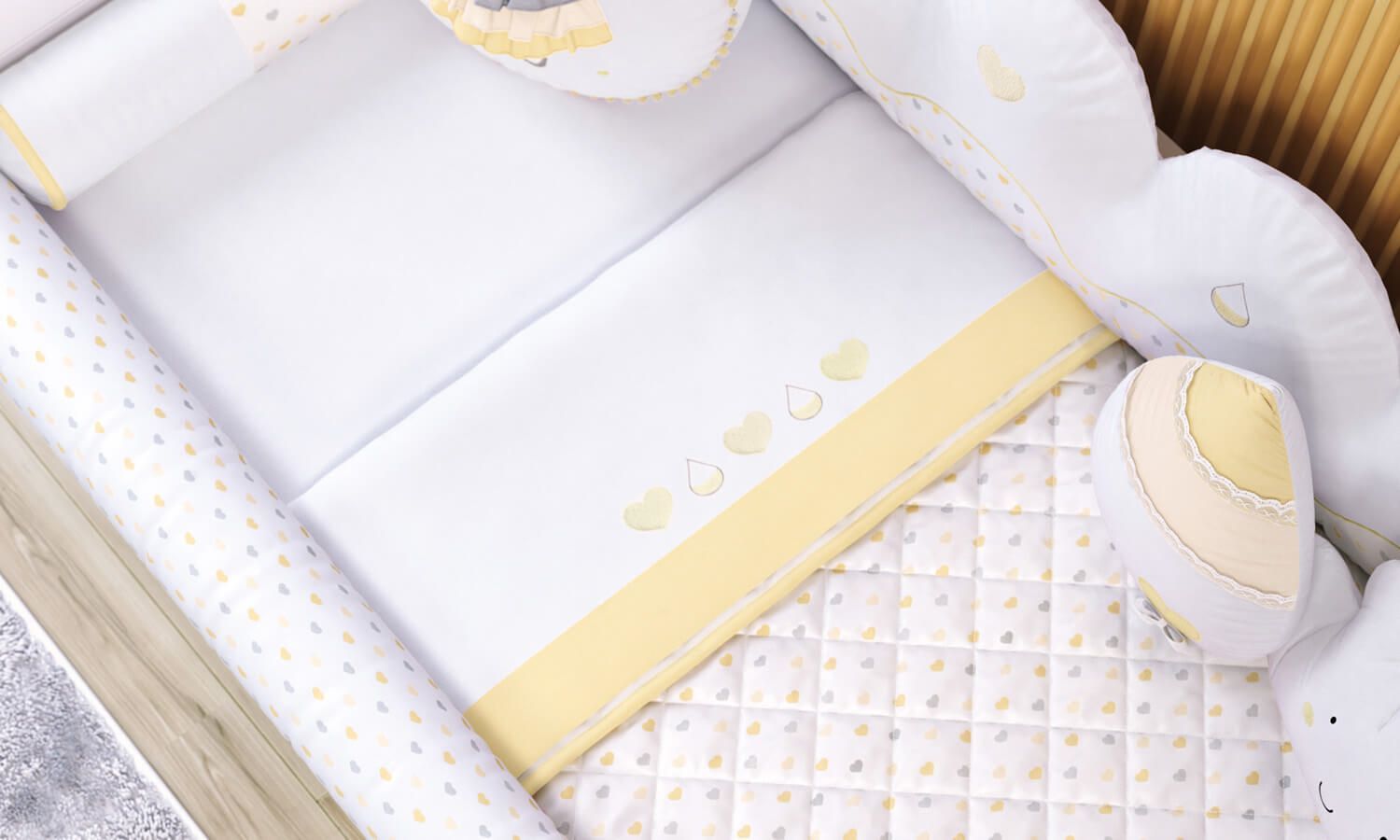 Jogo de Lençol Mini Cama Chuva de Amor