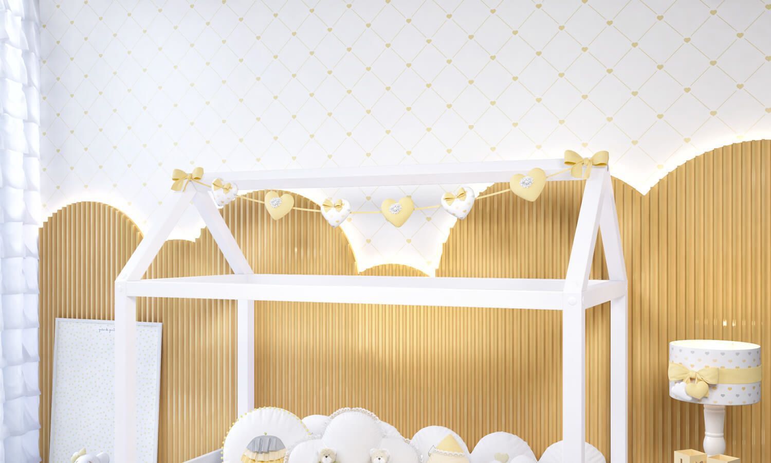 Varal de Cama Corações 1,60m