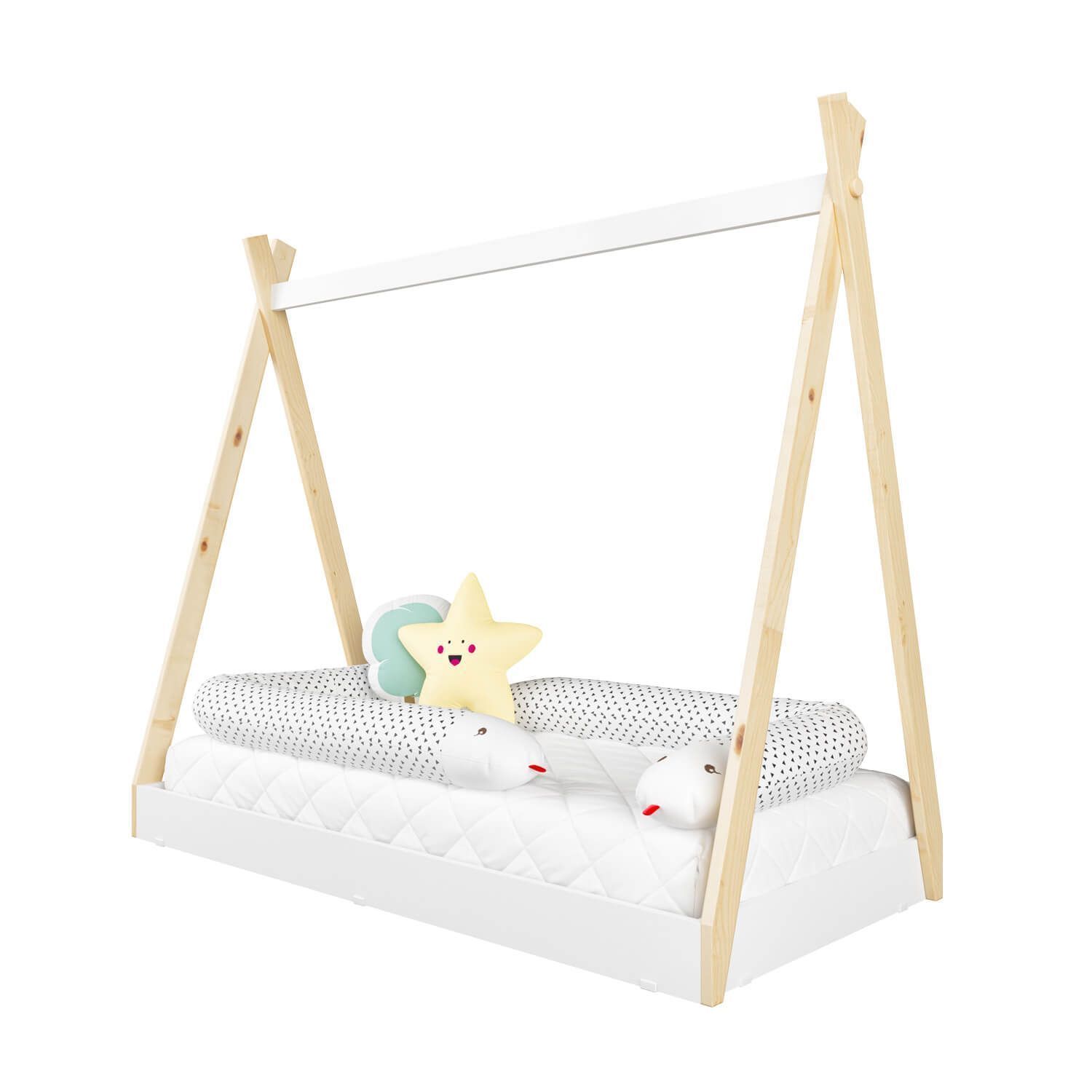 Cama Cabana Montessoriana Madeira/Branco