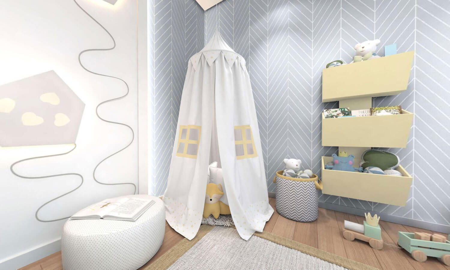 Tenda Dossel Estrelinhas Amarela 2m