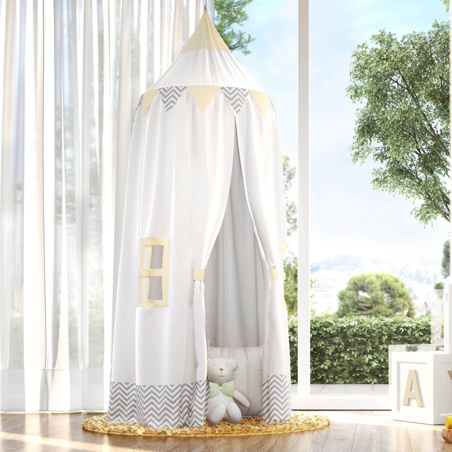 Tenda Dossel Chevron Amarela 2m