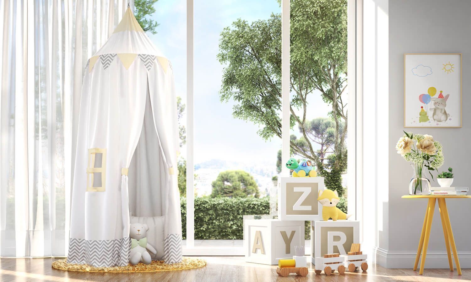 Tenda Dossel Chevron Amarela 2m