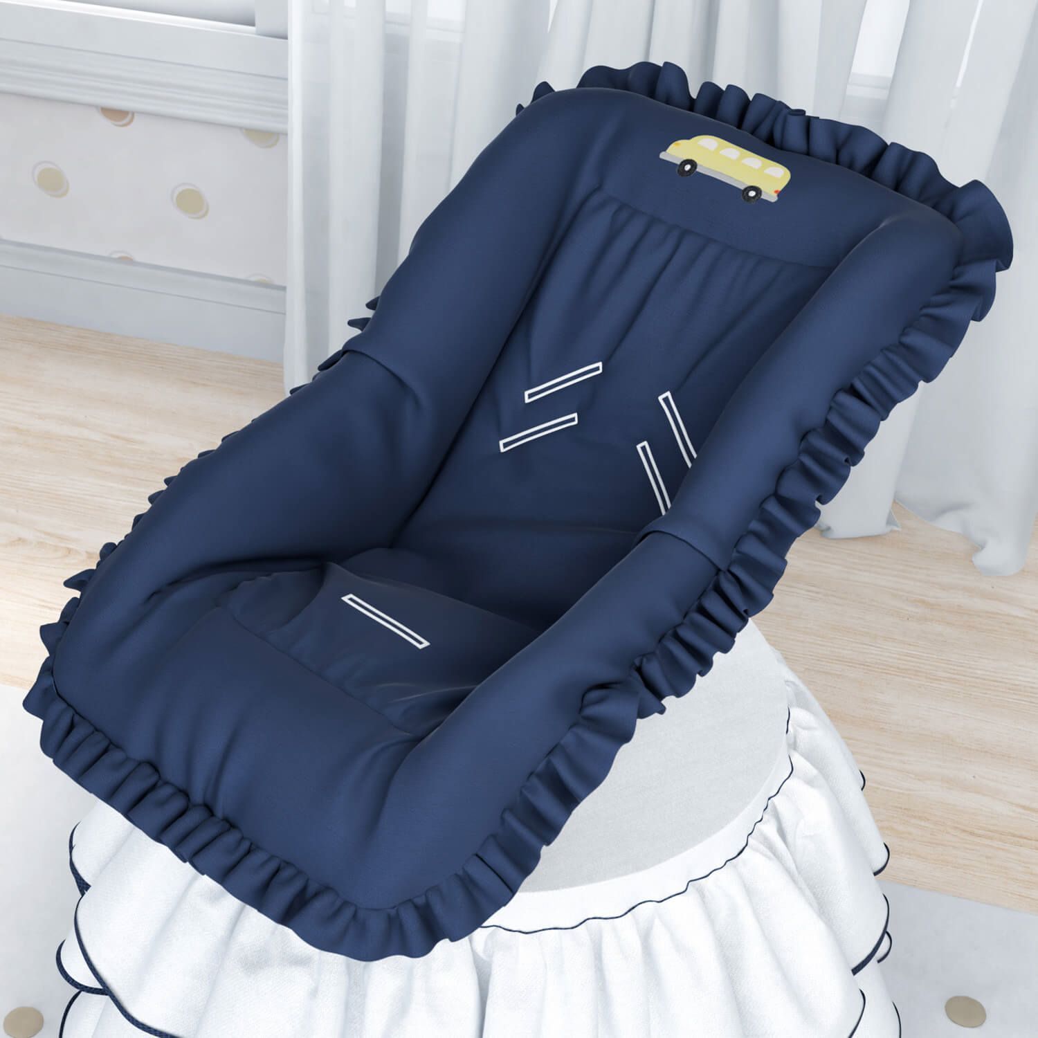 Capa de Bebê Conforto Ônibus Azul Marinho