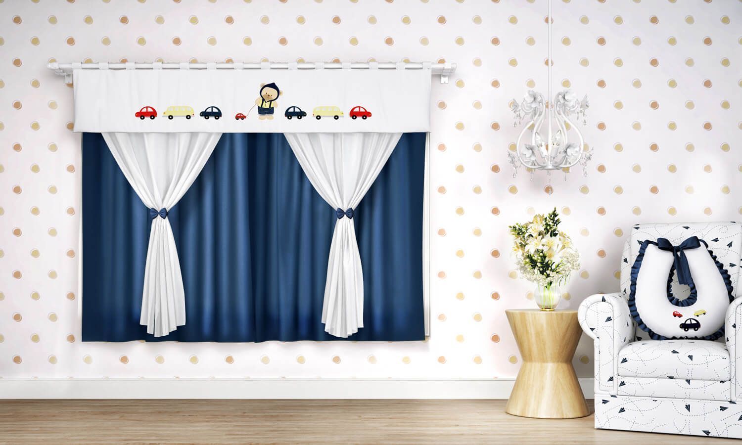 Cortina Ursinho Bebê 1,50m