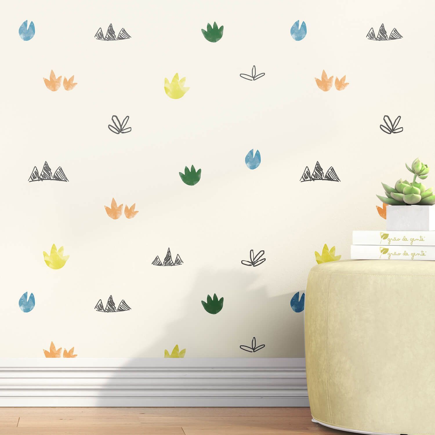 Papel de Parede Patinhas de Dinossauros 3m