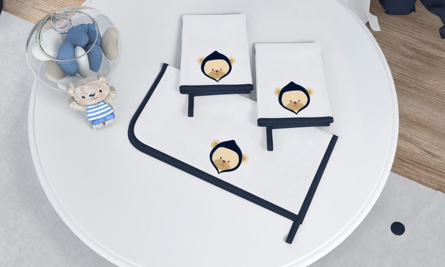 Jogo de Fraldas de Boca Malha Ursinho Bebê