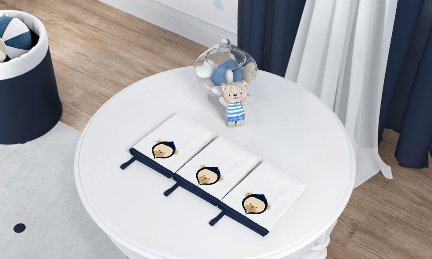 Jogo de Fraldas de Boca Malha Ursinho Bebê