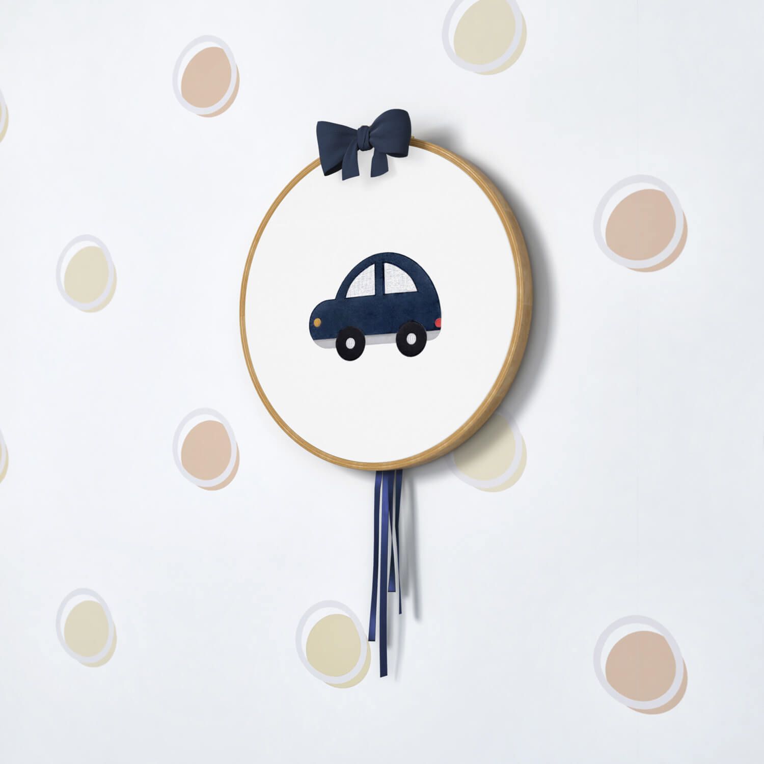 Quadro Bastidor Bordado Carro