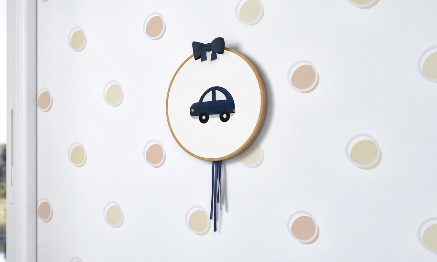 Quadro Bastidor Bordado Carro