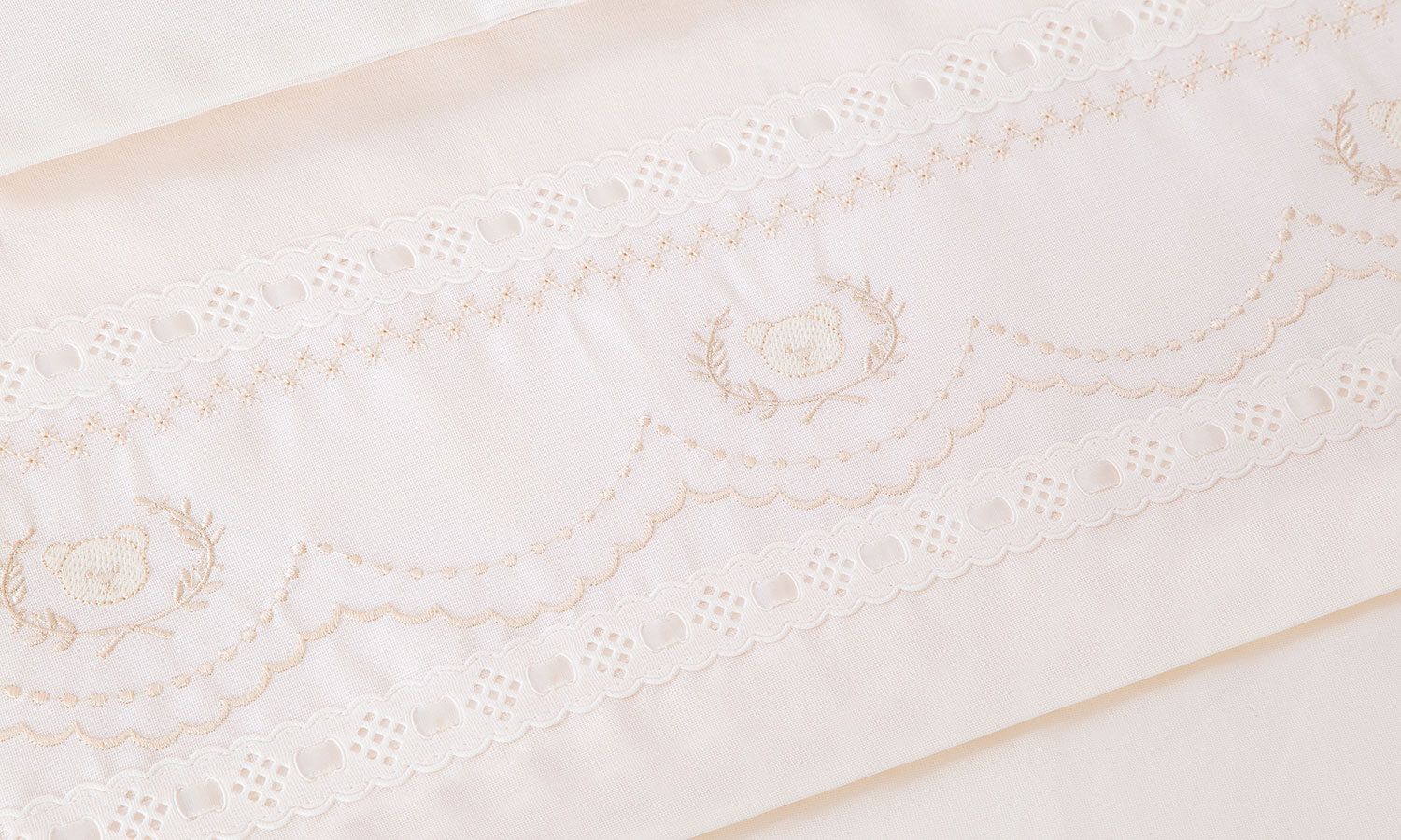 Jogo de Lençol Mini Berço Ursinho Real Branco