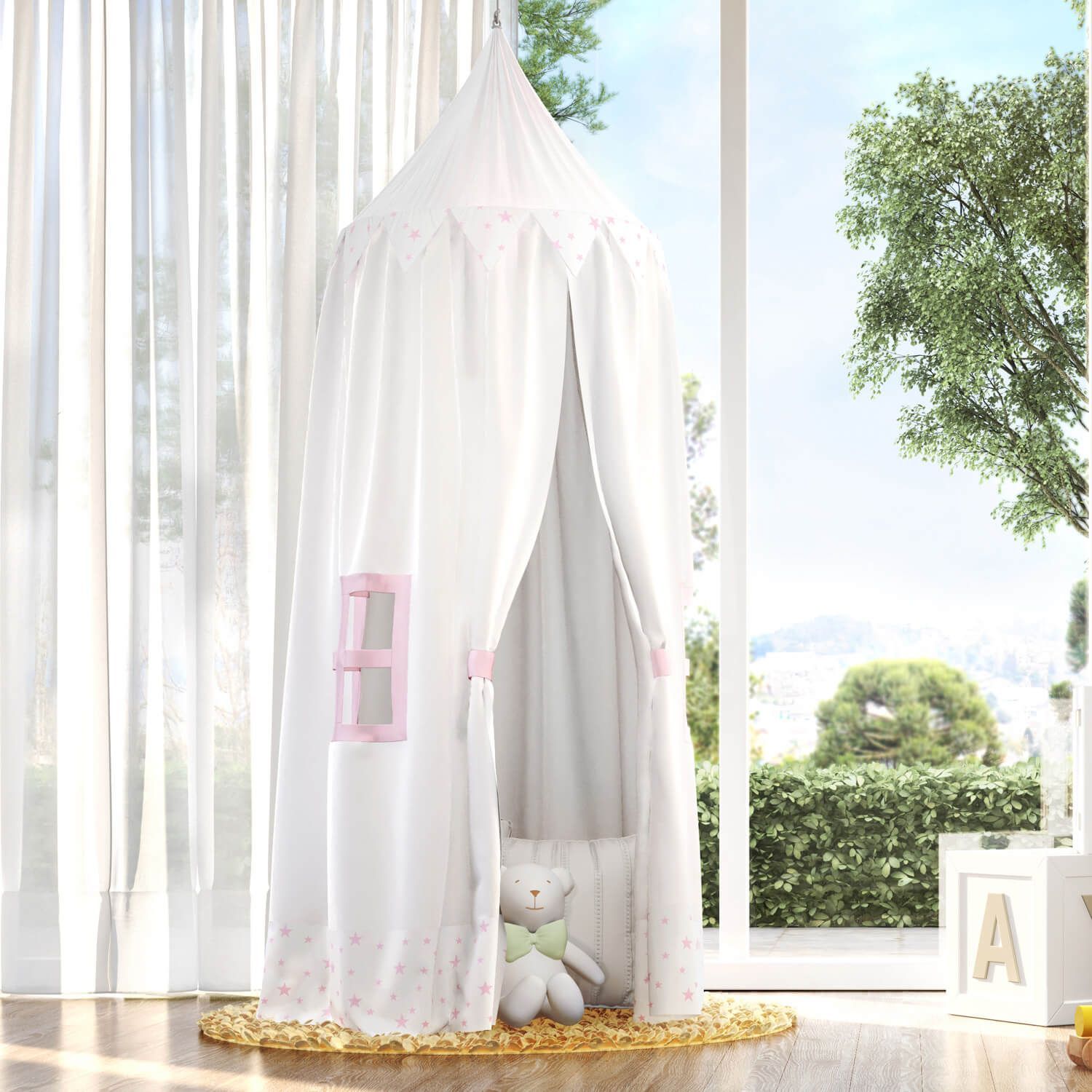 Tenda Dossel Estrelinhas Amarela 2m